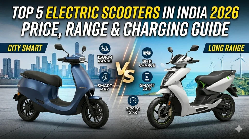 Top 5 Electric Scooters in India 2026 — Price, Range & Charging Guide